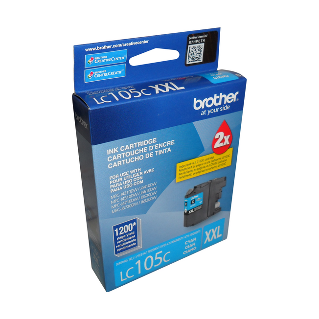 Brother LC105CS Innobella  Cyan Ink Cartridge, Super High Yield (XXL Series)