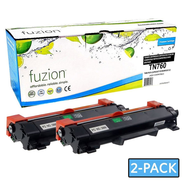 compatible 2-pack-brother tn760 toner