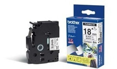 Brother Genuine Tze-FX241 Black on White Flexible ID Laminated Tape for P-touch Label Makers, 18 mm wide x 8 m long