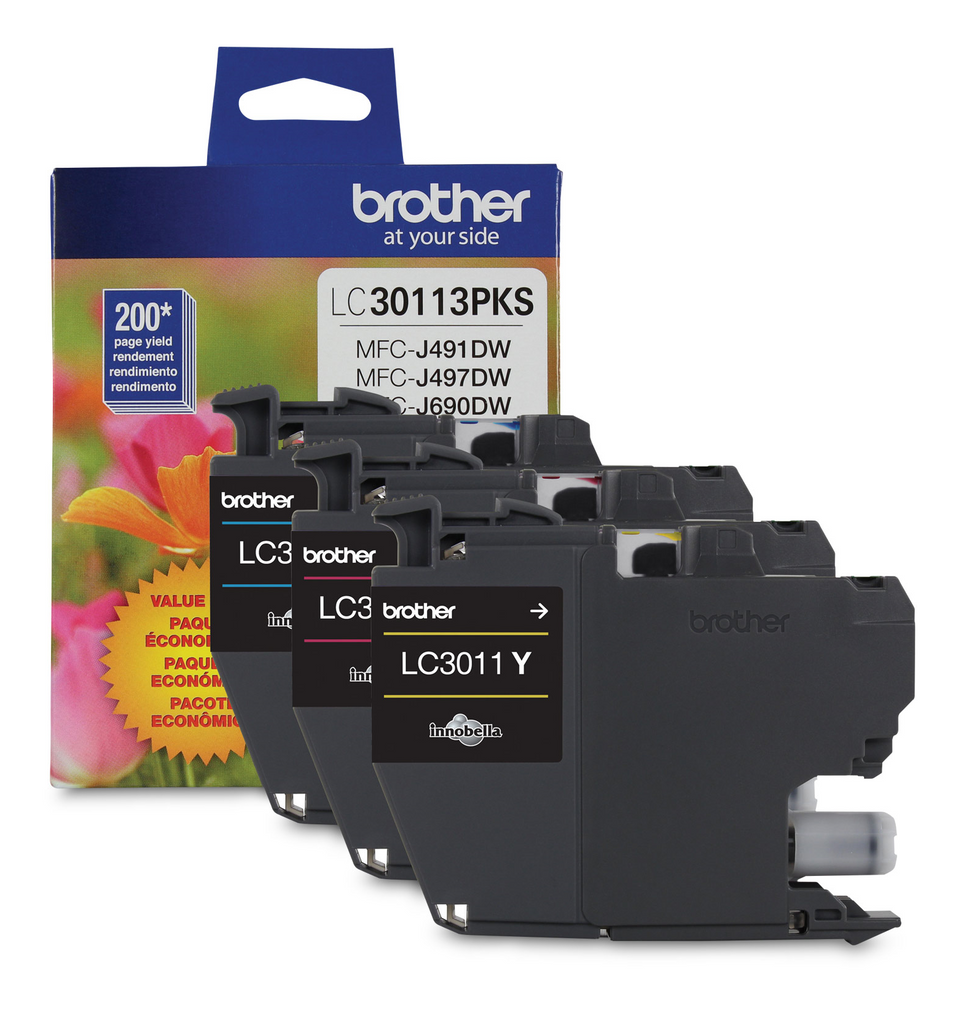Brother Genuine LC30113PKS 3-Pack Standard-yield Colour Ink Cartridges