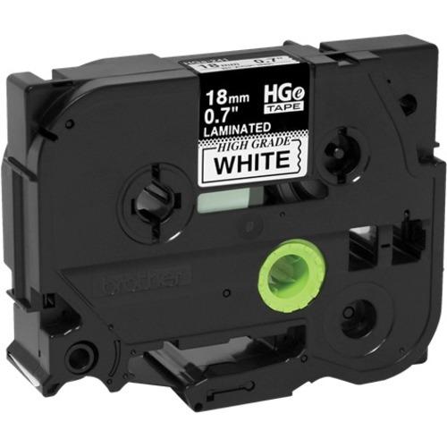 Brother HGE2415 Pack Black on White HGe 18 mm Tape with Standard Adhesive, 8 m   5-pack