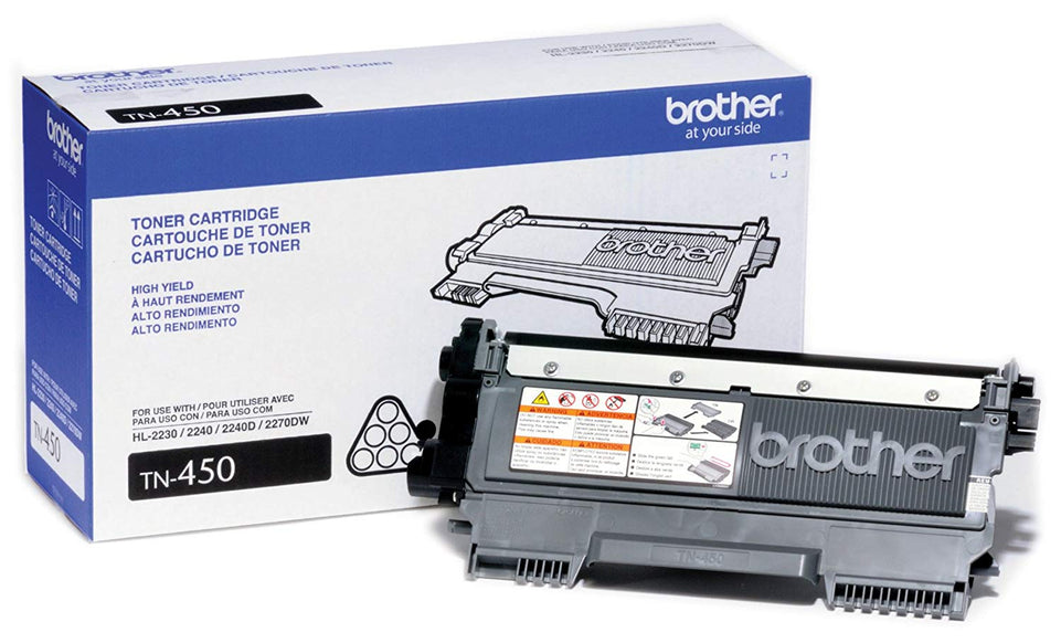 Brother tn-450 Black Toner Cartridge, High Yield, Genuine OEM