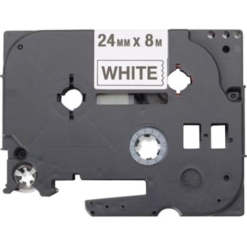 Brother HGE2515 Pack Black on White HGe 24 mm Tape with Standard Adhesive, 8 m   5-pack