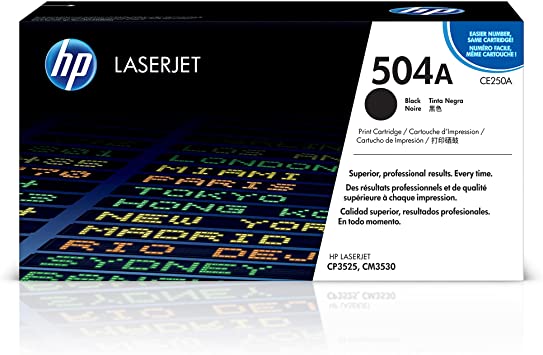 HP ce250a LaserJet CP3525 Black Toner Cartridge, Low Yield, Genuine OEM