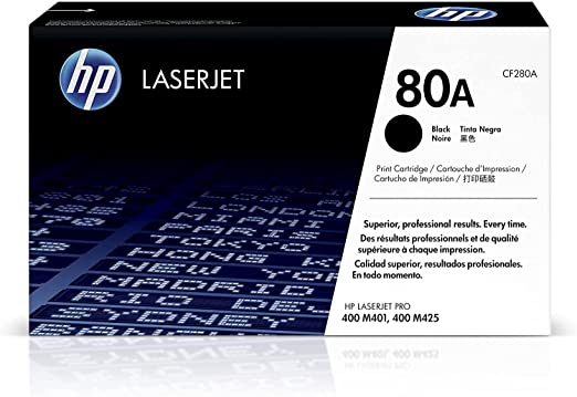 HP cf280a LaserJet M401 M425 Black Toner Cartridge, Low Yield, Genuine OEM